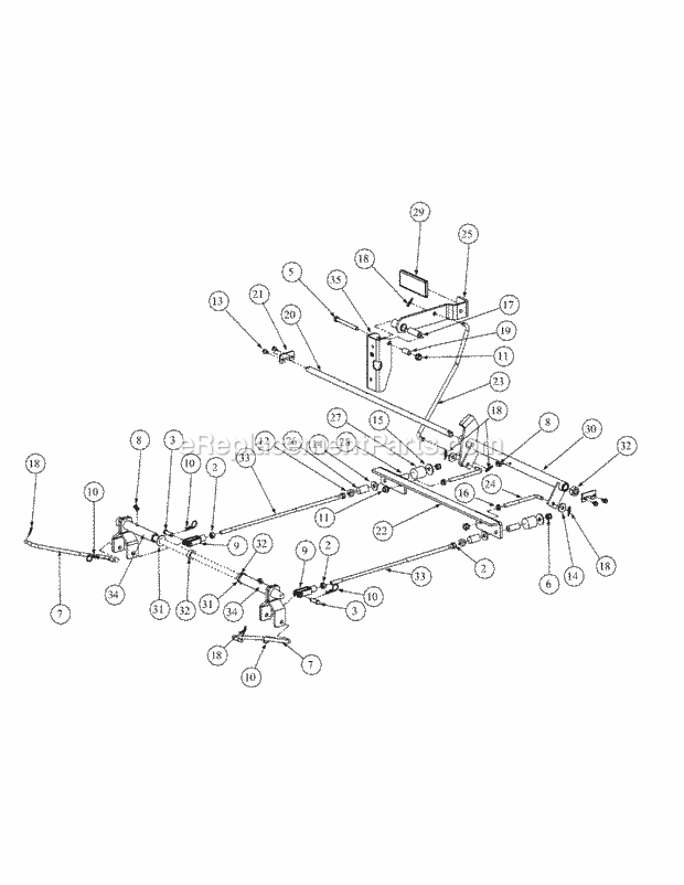Brake Assembly Diagram and Parts List for M54-KH 53BB5B8W750-25-HP Cub Cadet Lawn Tractor
